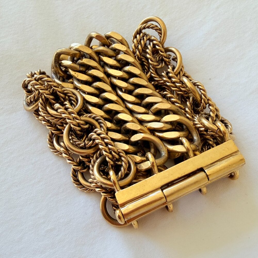 Gold Layered Chain Cuff Bracelet